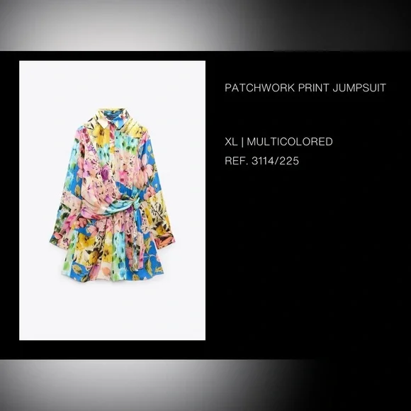 Zara Floral Multicolor Long Sleeve Dress - Picture 2 of 2